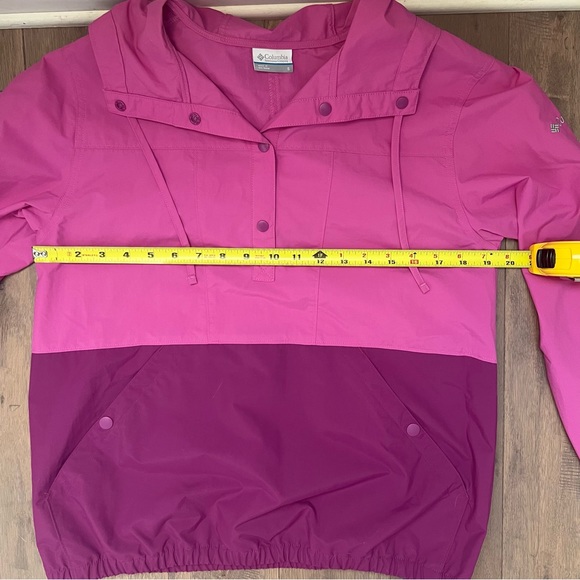 NWOT Columbia Pink Purple Pullover Lightweight Rain Jacket Windbreaker with Hood - Picture 6 of 8